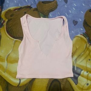 V cut , light pink crop top , size small